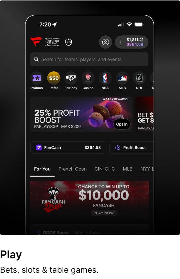Play. Bets, slots & table games