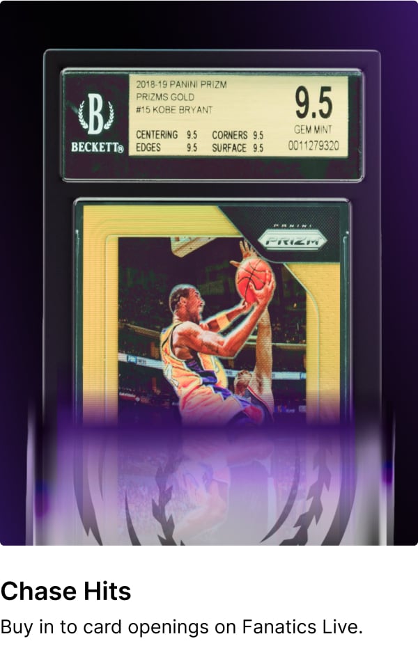 Chase Hits. Buy in to card openings on Fanastics Live.